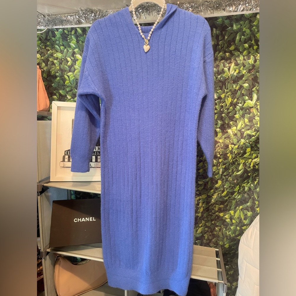 NWOT Knitted dress with hoody brown or blue available
